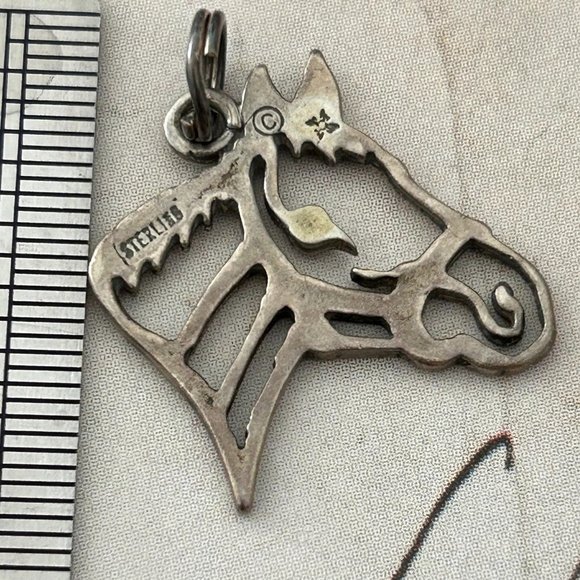Vintage Signed Hallmarked Horse Equestrian Pony Sterling Silver Charm Pendant - Picture 2 of 5